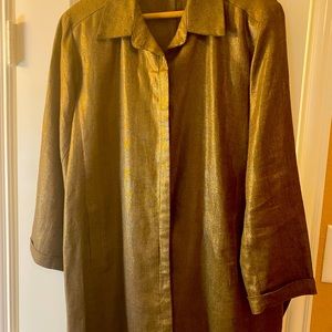 Beautiful Gold Tone Linen Evening Dress Jacket